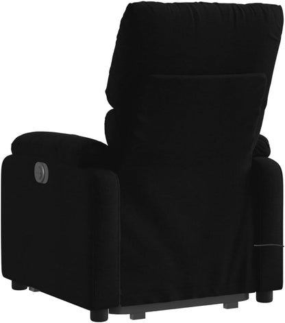 vidaXL Stand Up Massage Chair Adjustable Fabric Black, Stand Up Armchair, Adjustable Recliner for Elderly, Electric Stand Up Chair