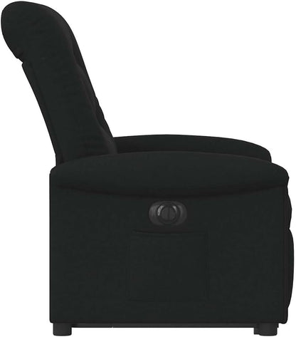 Recliner Chair with Stand Up Aid Electric Black Fabric TV Chair with Reclining Function Single Reclining Chair Relax Chair for Living Room Bedroom Electric Tilt System mA9