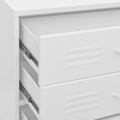 vidaXL Chest of drawers 80x35x101,5cm steel white