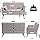 2-zitsbank – loveseat – kleine bank – tweezits – compacte sofa – grijs – stevig houten frame – ergonomisch comfort