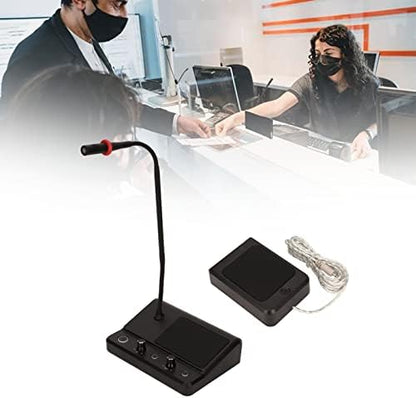 Window Speaker Intercom System, Dual Way Microfoon en Luidspreker, Bank Window Intercom Counter Glazen Raammicrofoon, voor Ticketkantoren, Ziekenhuizen, Ambassade Visa-kantoren, Stationsraam(EU)