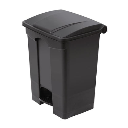 Jantex Kitchen Pedal Waste Bin Black Tight Lid 65ltr Durable Polypropylene - QUORE