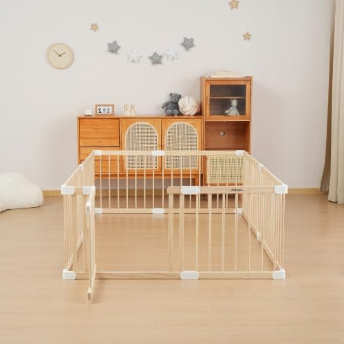 Ground box baby - Solid pine wood - Safe unlacquered baby box with door - TOP QUALITY & Easy assembly in 10 min - 170x170cm or 160x180cm - QUORE