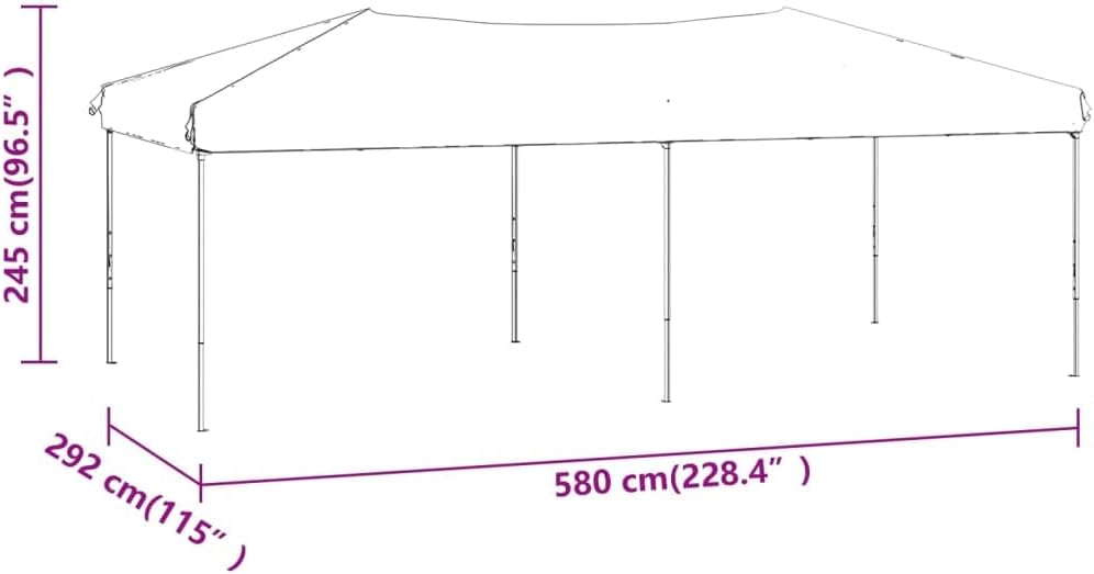 vidaXL Partytent inklapbaar 3x6 m wit