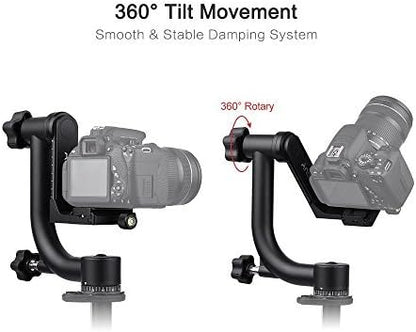 Andoer Zwaar Duty Gimbal Hoofd Statief Met Arca Swiss Quick Release Plaat Aluminium Statief Hoofd Dslr Max. Belasting 30lbs/13.6Kg