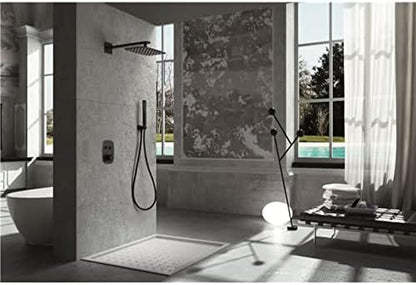 Thermostaat Douche Set – Douchekraan – Thermostaatkraan – Handdouche – Hoofddouche – Mat Zwart – Veiligheidsstop 38°C – Turbo Clean Systeem