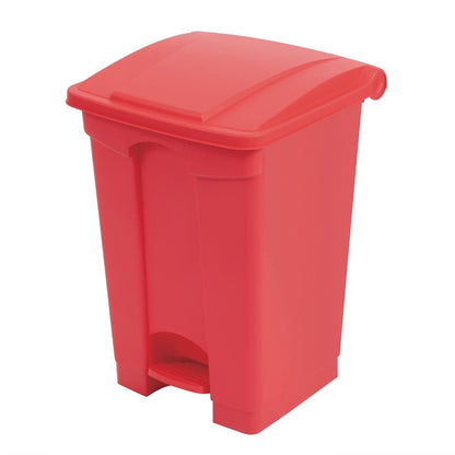 Jantex Kitchen Pedal Lid Bin Red 45ltr Waste Polypropylene Catering Equipment - QUORE