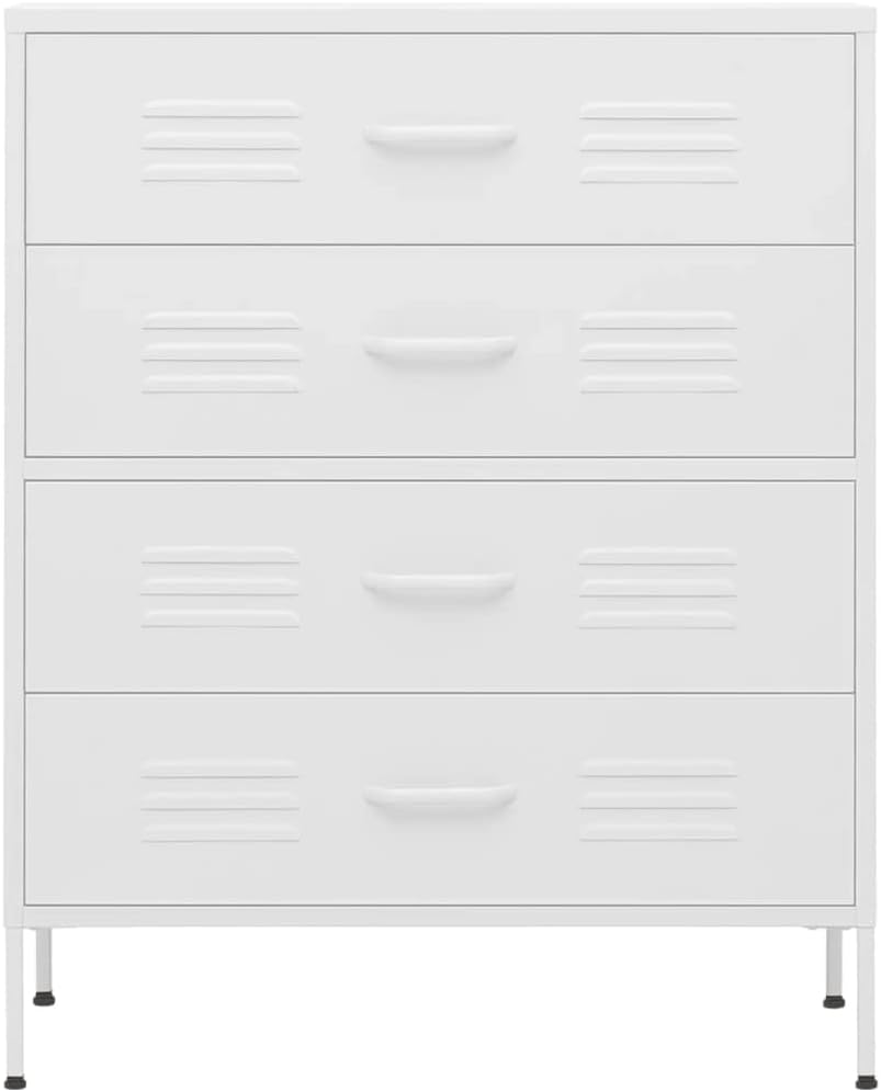 vidaXL Chest of drawers 80x35x101,5cm steel white