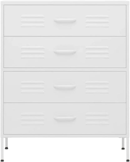vidaXL Chest of drawers 80x35x101,5cm steel white