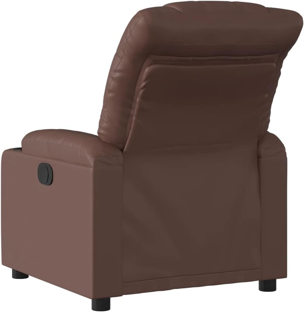 Verstelbare Fauteuil – Relaxstoel – Tv Stoel – Loungestoel – Relax Fauteuil – Kunstleer Bruin – 135 Graden Verstelbaar – Inclusief Bekerhouders
