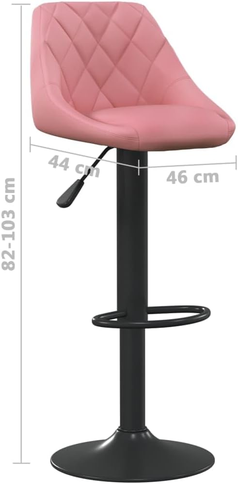 vidaXL Barkrukken 2 st fluweel roze