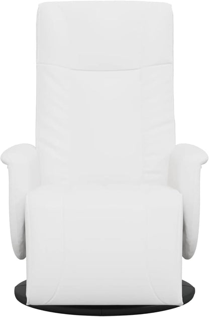 Comfortable recliner chair with reclining function, faux leather, white, max. 110 kg - White Comfort Relax Recliner Chair with Function, Faux Leather, up to 110 kg Model356510