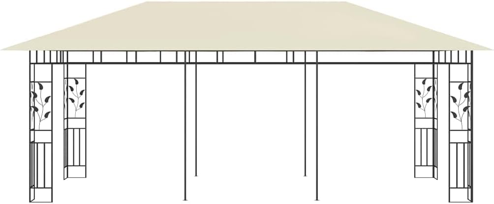 Leepesx Garden gazebo with mosquito net, gazebo, pergola, outdoor gazebo with mosquito net, 6 x 3 x 2.75 m, cream - QUORE