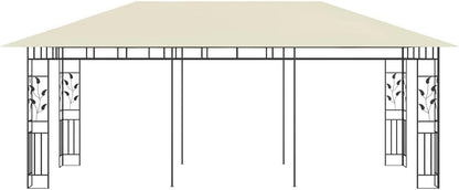 Leepesx Garden gazebo with mosquito net, gazebo, pergola, outdoor gazebo with mosquito net, 6 x 3 x 2.75 m, cream - QUORE