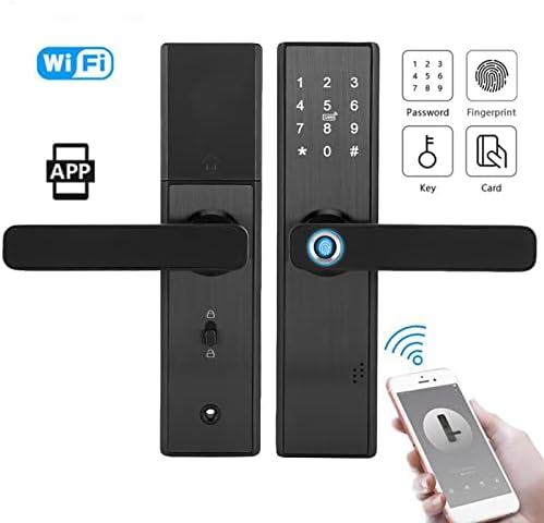 Smart Door Lock Smart Keyless Lock, WiFi Vingerafdruk en Touchscreen Deurslot Yale Voordeur Vingerafdrukslot Biometrisch