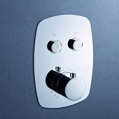 Thermostaat Doucheset – Douchekraan – Regendouche – Handdouche – Thermostaatkraan – Turbo Clean Systeem – Roestvrij Stalen Douchekop 30x20 cm