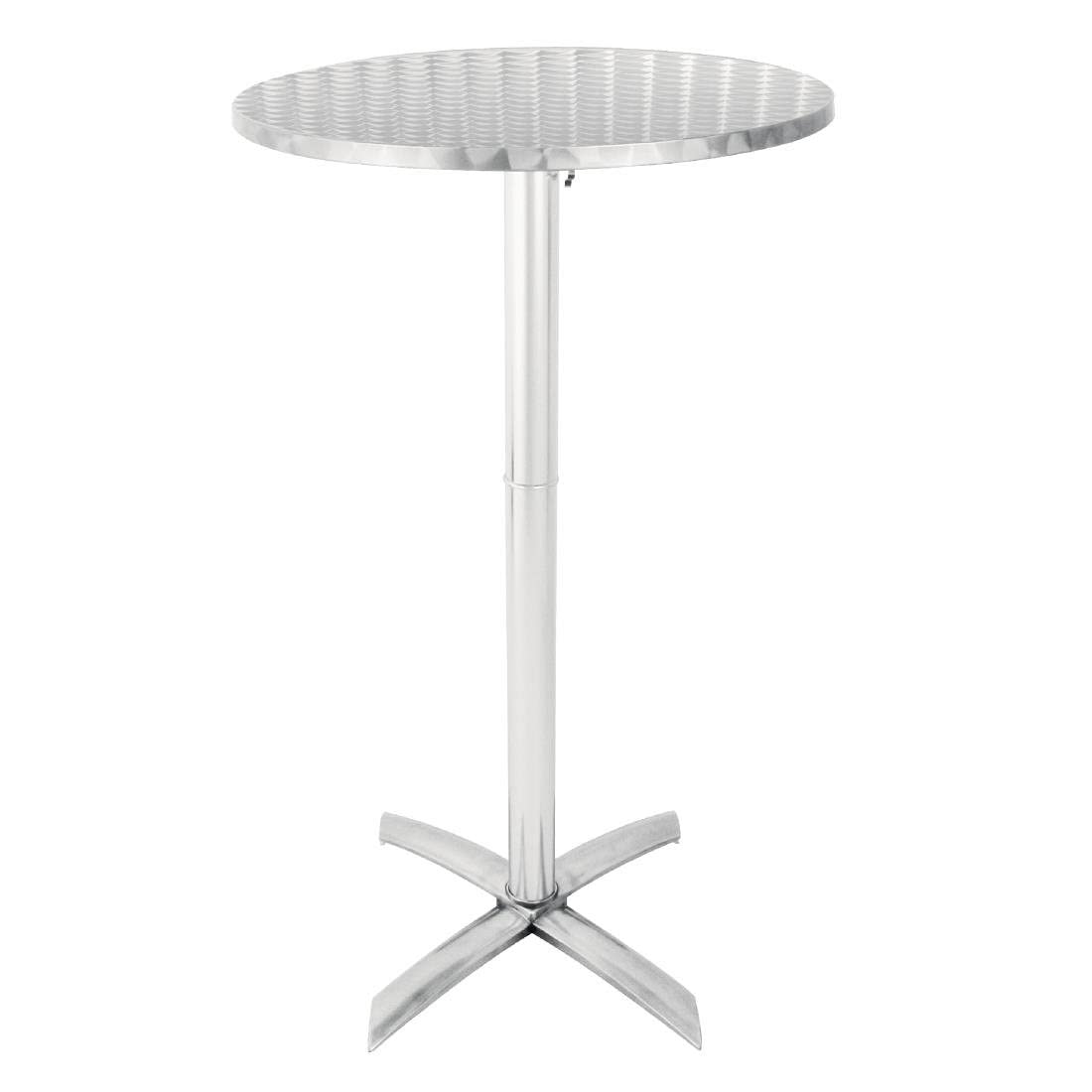Bolero GR396 Flip Top Poseur Tafel, Roestvrijstaal, 600 mm doorsnee, Zilver
