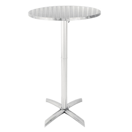 Bolero GR396 Flip Top Poseur Tafel, Roestvrijstaal, 600 mm doorsnee, Zilver