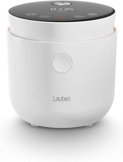 Lauben Low Sugar Rice Cooker rijstkoker met lage zoekfunctie, inhoud 1,5 l, vertraagde start, warm houden, binnencontainer vaatwasmachinebestendig, anti-aanbaklaag (wit)