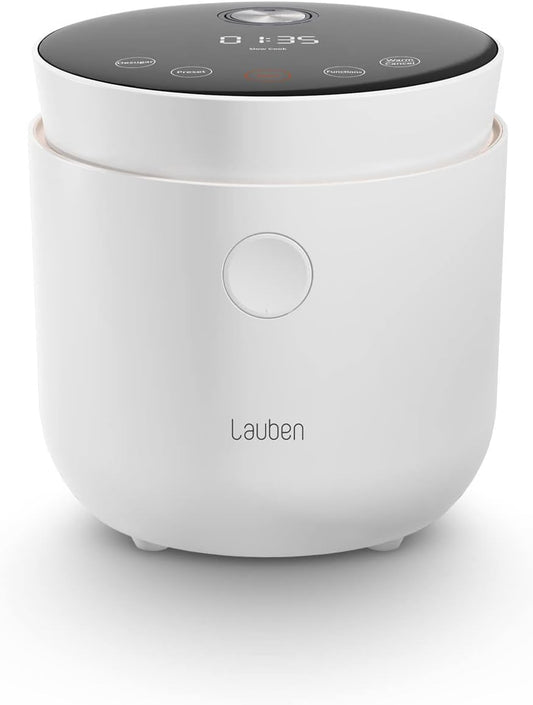 Lauben Low Sugar Rice Cooker rijstkoker met lage zoekfunctie, inhoud 1,5 l, vertraagde start, warm houden, binnencontainer vaatwasmachinebestendig, anti-aanbaklaag (wit)