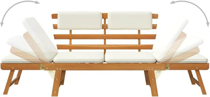 vidaXL Solid Acacia Wood Sunbed/Garden Bench Garden Furniture Sun Lounger Sun Bed Sofa