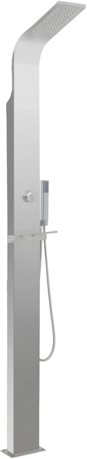 Douchepaneel – Doucheset – Douchekolom – Douchesysteem – Regendouche – Roestvrij Staal Gebogen Design – 210 cm Hoogte – Kalkaanslagbestendige Siliconen Sproeiers