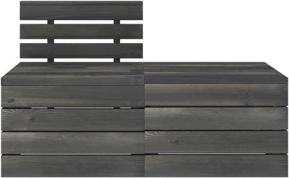Terrasmeubelen, tuinbank, meubelsets, lounge-set, loungemeubelen, 2-delig, tuinbankstel van pallets grenenhout, donkergrijs - QUORE