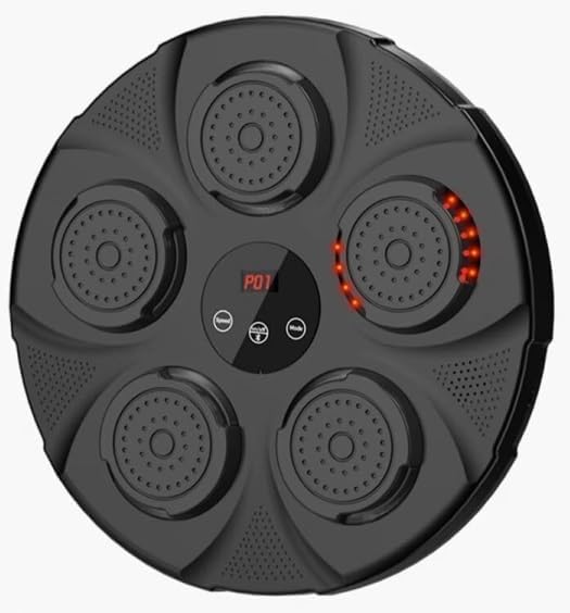 Music Boxing Machine - Music Boxing Machine voor de Muur - Gemonteerde Boks Trainer met Bluetooth & 2 Paar Handschoenen - Reactie-en Snelheidstraining voor Kinderen & Volwassenen - Zwart