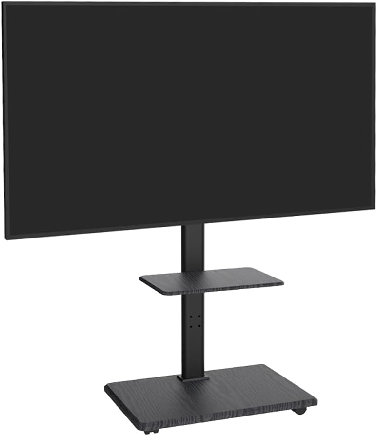 Mobiele TV-Standaard Zwart – TV-Vloerstandaard, TV-Statief, TV-Trolley, TV-Onderstel – Met Opbergruimte – Geschikt Voor 32-70 Inch, 45 Kg