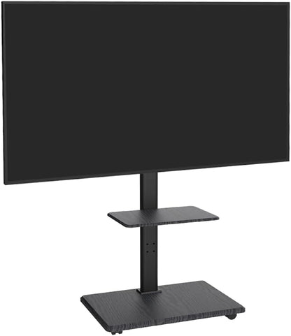 Mobiele TV-Standaard Zwart – TV-Vloerstandaard, TV-Statief, TV-Trolley, TV-Onderstel – Met Opbergruimte – Geschikt Voor 32-70 Inch, 45 Kg