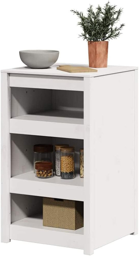 vidaXL Outdoor Kitchen Cabinet White 55x55x92 cm Solid Wood Pine - QUORE