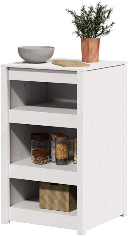 vidaXL Outdoor Kitchen Cabinet White 55x55x92 cm Solid Wood Pine - QUORE