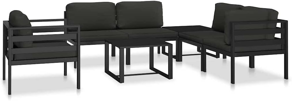 vidaXL Single Seat Sofa with Cushions Single Seat Sofa Sofa Furniture Seating Sofa Single Sofa Lounge Sofa Garden Bench Seating Sofa Aluminium Anthracite - QUORE