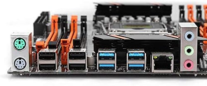 X99 Dual Socket Desktop Moederbord, DDR4 PCI-E SATA3.0 RJ45 NVME M.2 I/O PS/2 E5CPU ATX Gaming Moederbord met Ijzeren Plaat en PIN Kabel