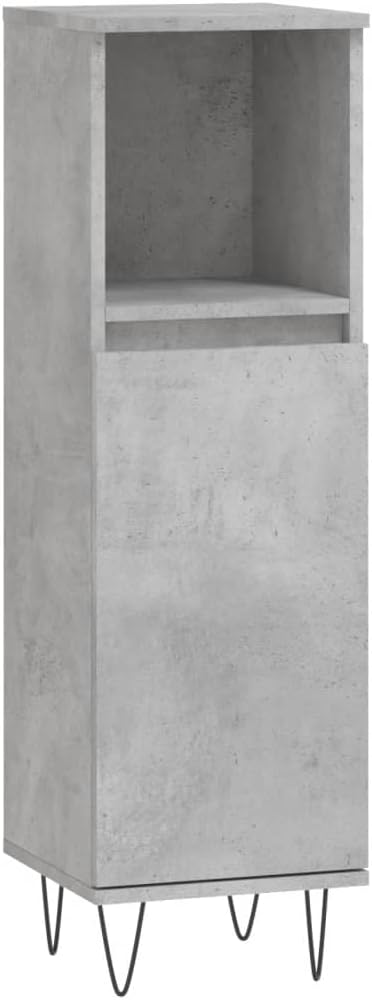 Gecheer 3 Piece Bathroom Furniture Set Bathroom Storage Cabinet Cabinet Bathroom Storage Furniture Concrete Grey Engineered Wood Type5 - QUORE