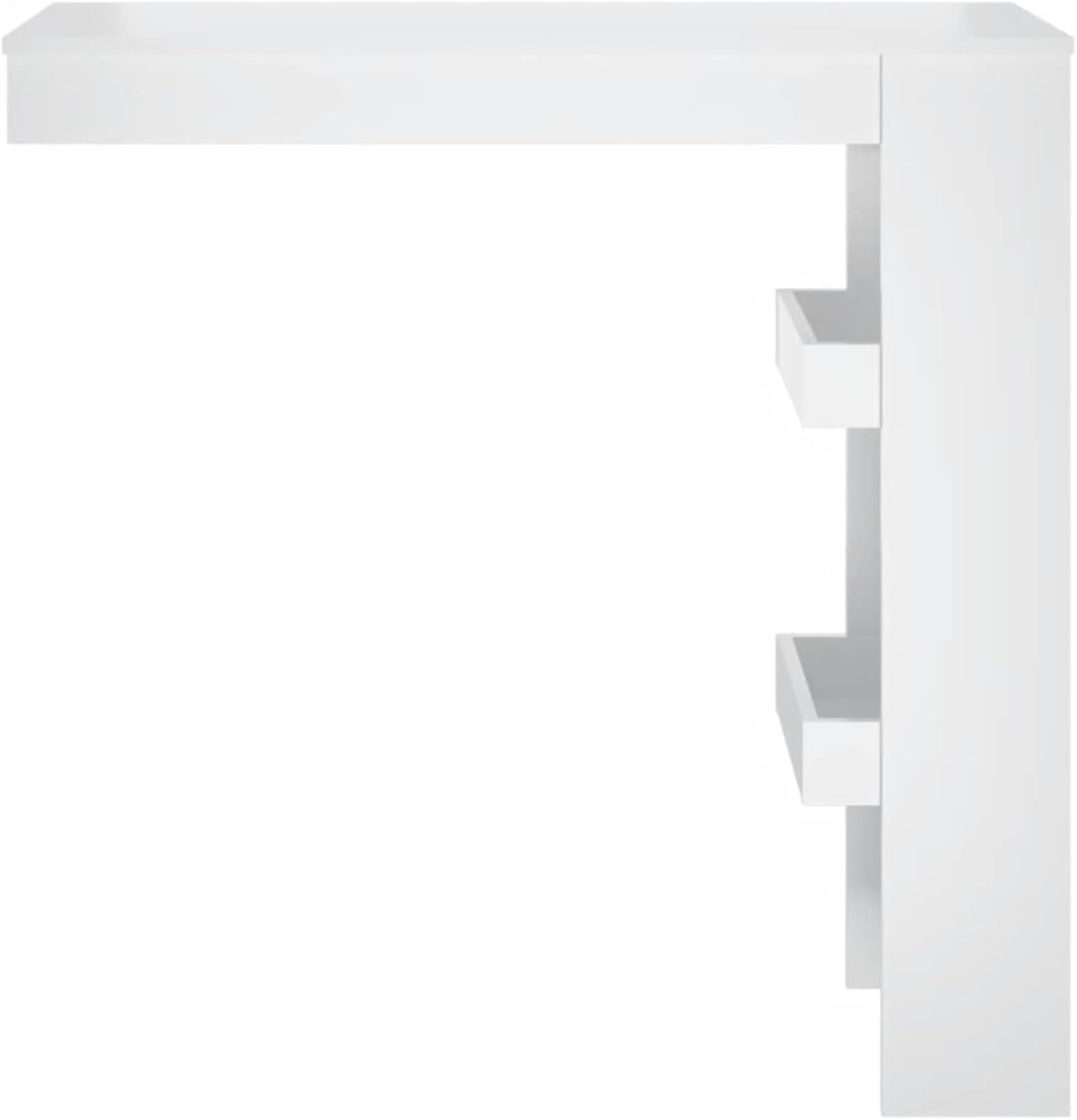 Tidyard Wall Bar Table, Wall Folding Table, Desk, Wall Cabinet, Dining Table, Dining Table, Kitchen Folding Table, Bar Table, 102 x 45 x 103.5 cm (W x D x H), High Gloss White, high gloss white - QUORE