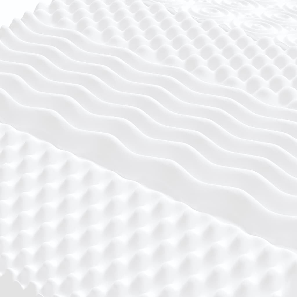 vidaXL Schuimmatras 7 zones hardheid 20 ILD 160x200 cm wit, matras, logeermatras, koudschuim of traagschuim, bedmatras, ledikant matras