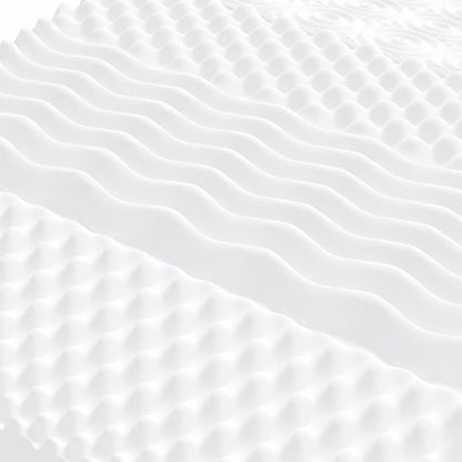 vidaXL Schuimmatras 7 zones hardheid 20 ILD 160x200 cm wit, matras, logeermatras, koudschuim of traagschuim, bedmatras, ledikant matras