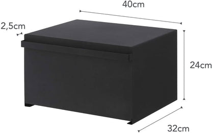 Yamazaki 4353 TOWER Bread Case, black, Steel, 40 x 34.5 x 24 cm