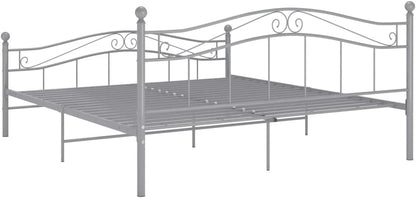 vidaXL Bedframe metaal grijs 160x200 cm, tweepersoonsbed, bed, bedombouw, tweepersoonsbedden, bedden, bedombouwen, frame, frames, slaapmeubel