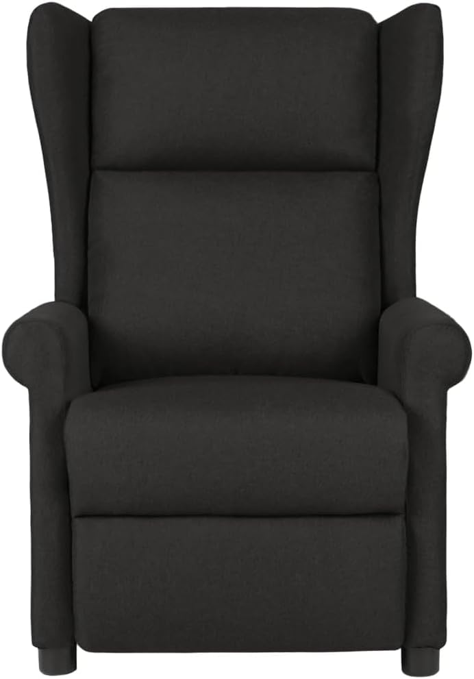 Relaxstoel zwart stof tv-stoel met ligfunctie, enkele ligstoel, relaxstoel voor woonkamer, slaapkamer, A4 - QUORE