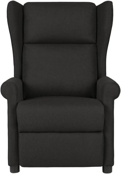 Relaxstoel zwart stof tv-stoel met ligfunctie, enkele ligstoel, relaxstoel voor woonkamer, slaapkamer, A4 - QUORE
