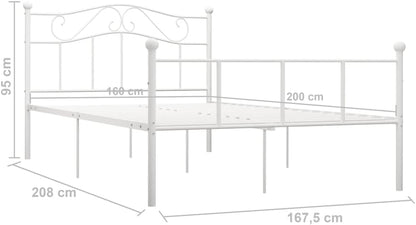 vidaXL Bedframe metaal wit 160x200 cm