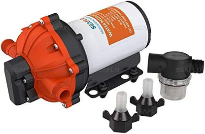 LIGHTEU®, Seaflo DC 12V 18.9LPM 4.2 Bar 55S Zware Zelf Aanzuigend met Bypass On Demand Water Membraanpomp voor RV, Jacht, Tuin, Camper