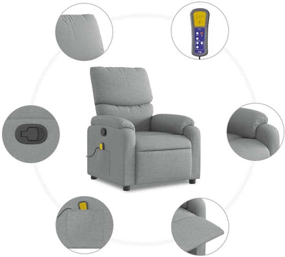 Relaxfauteuil – Relaxstoel – Massagestoel – TV-stoel – Verstelbare stoel – 6-punts vibratiemassage – Rugleuning tot 135 graden verstelbaar