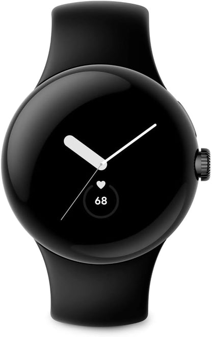 Google Pixel Watch - Android smartwatch met activiteitstracker en analyse - behuizing van roestvrij staal mat zwart met sportarmband kleur vulkanisch zwart, wifi/BT