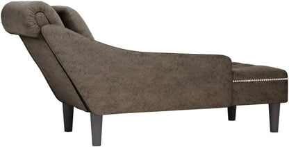 vidaXL Chaise longue cushion and right armrest leatherette dark gray,chaise lounge chair,chaise lounge chair,lounge chair,chaise lounge chair