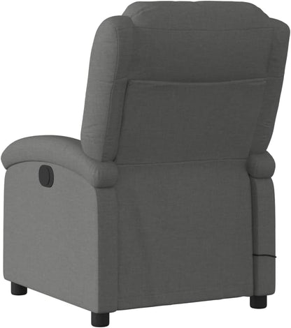 Massagestoel, elektrisch, donkergrijs, stof, relaxstoel, massagestoel, televisiestoel, ligfunctie, elektrisch kantelsysteem, mA2 - QUORE