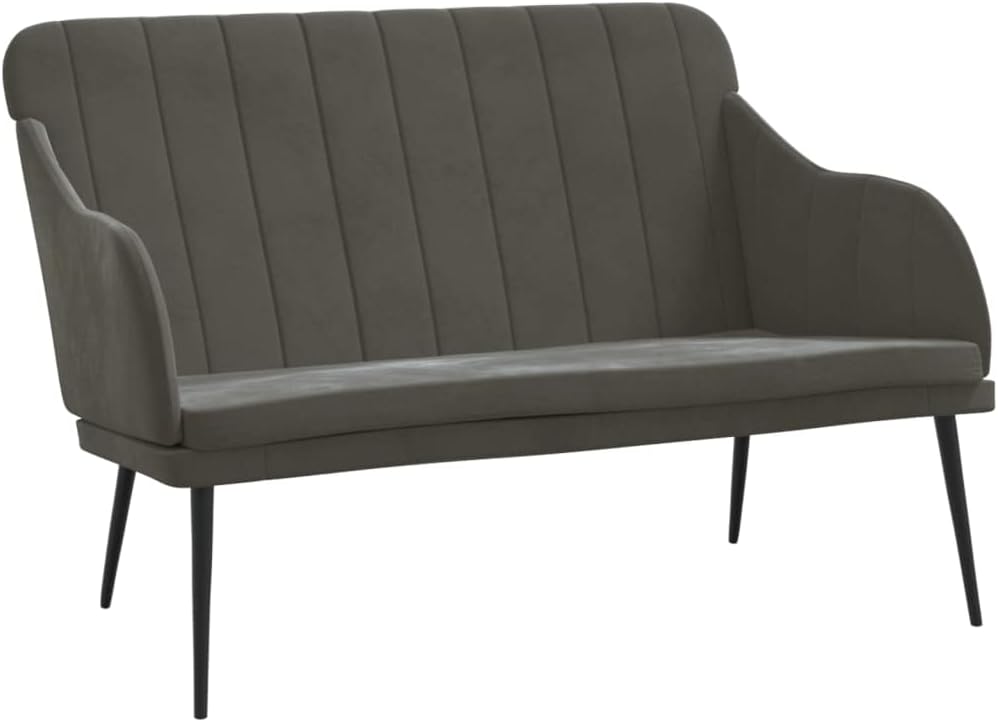 vidaXL Bankje 110x76x80 cm fluweel donkergrijs, zitbank, eetbank, 2-zitsbank, halbank, tweezitsbank, bankje, zitbankje, halbankje, eetbankje