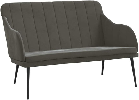 vidaXL Bankje 110x76x80 cm fluweel donkergrijs, zitbank, eetbank, 2-zitsbank, halbank, tweezitsbank, bankje, zitbankje, halbankje, eetbankje